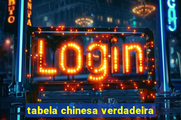 tabela chinesa verdadeira